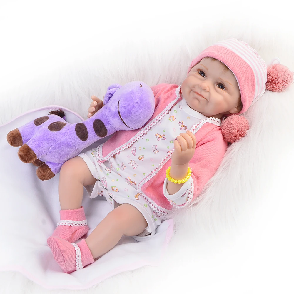 

55cm Silicone Reborn Baby Dolls Baby Alive Realistic Boneca Bebe Lifelike Real Girl Doll photography Reborn Birthday Christmas