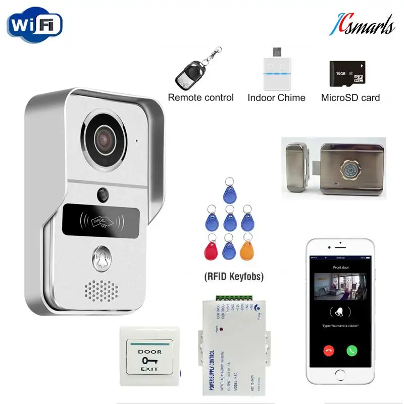 IR Infrared Door Access Wireless Wifi Camera Video Intercom Door Phone for font b Smartphone b