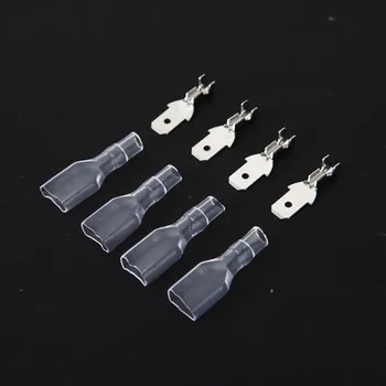 

50sets 4.8mm with transparent sheath inserted spring male connector terminal Faston with insulator for wire