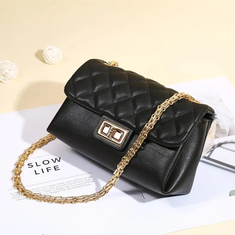 MHCADD الإناث العلامة التجارية سلسلة السيدات Crossbody حقيبة يد بو الجلود النساء حقيبة كتف منقوشة العصرية الحلوى اللون صغيرة عبر الجسم