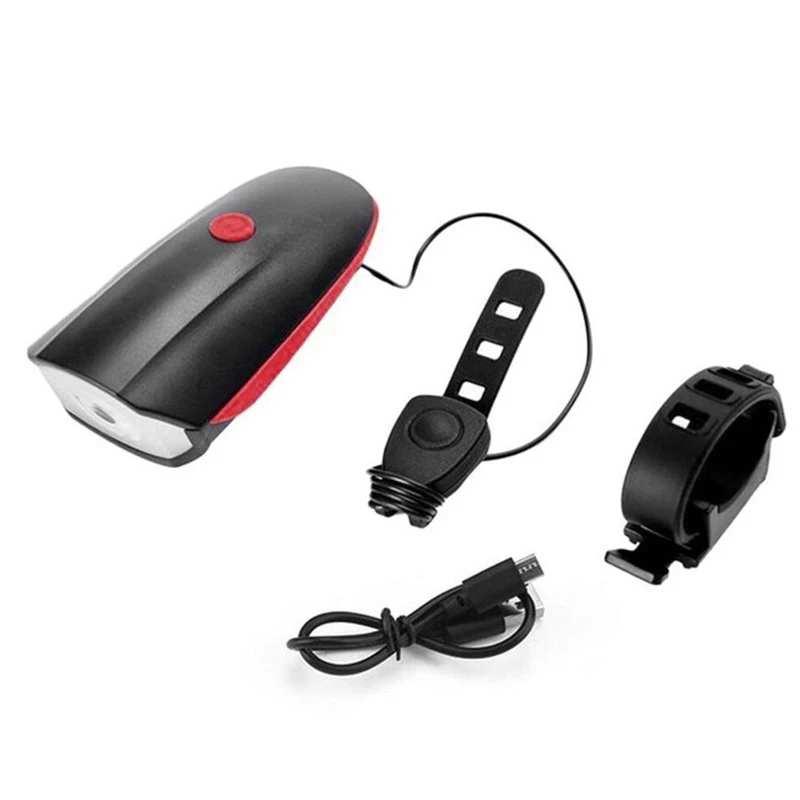 Excellent Bicycle Bell USB Charging Flashlight Bike Horn Light Headlight Cycling Multifunction Ultra Bright Electric 120db Horn Bell 8