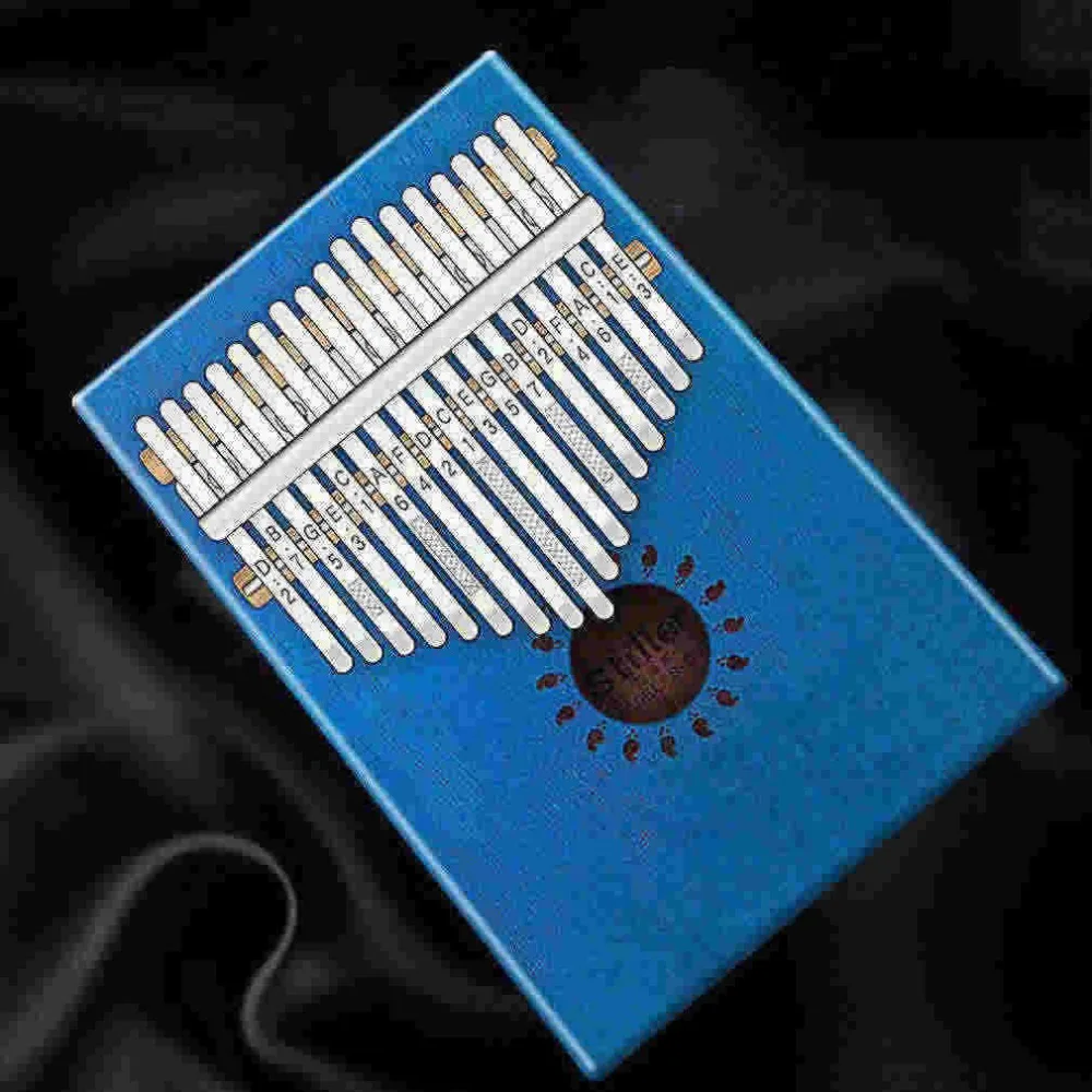 Kalimba 17 Keys «пианино для больших пальцев» уникальный синий цвет и ручная работа кривая дизайн Ретро стиль молоточек для настройки и учебная инструкция