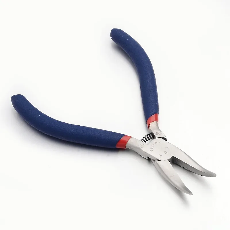 Jewelry Pliers Bent-nose Pliers Ferronickel Carbon-Hardened Steel Platinum Jewelry Making Tools 125x70x10mm