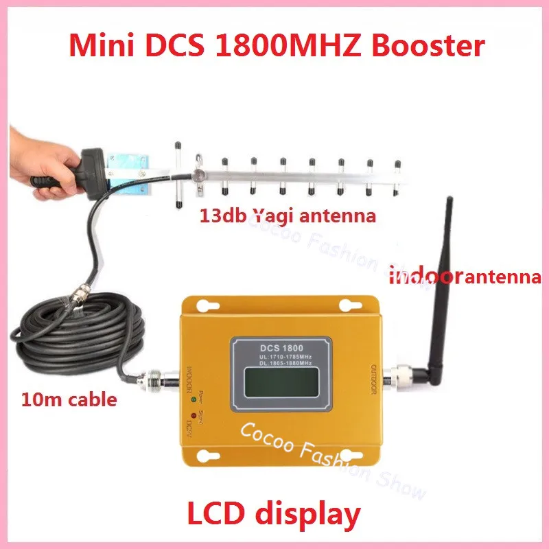 Усилитель мобильного сигнала ZQTMAX 2G 4G репитер dcs 1800 lte сотового с антенной Яги|display