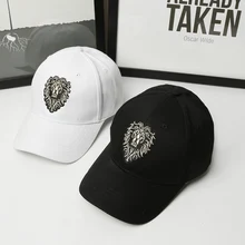 Бейсбольная кепка с вышитым рисунком льва для женщин и мужчин, одноцветная хлопковая шапка унисекс, модные повседневные регулируемые солнцезащитные кепки CP0115