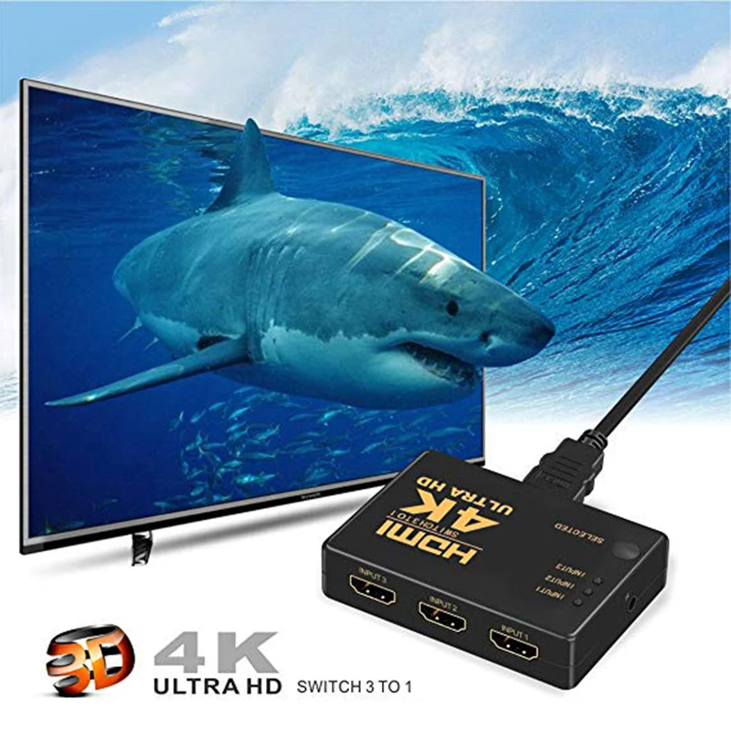 1080P 4K * 2K HDMI видео коммутатор сплиттер 3 входа 1 выход порт концентратор для DVD HDTV Xbox