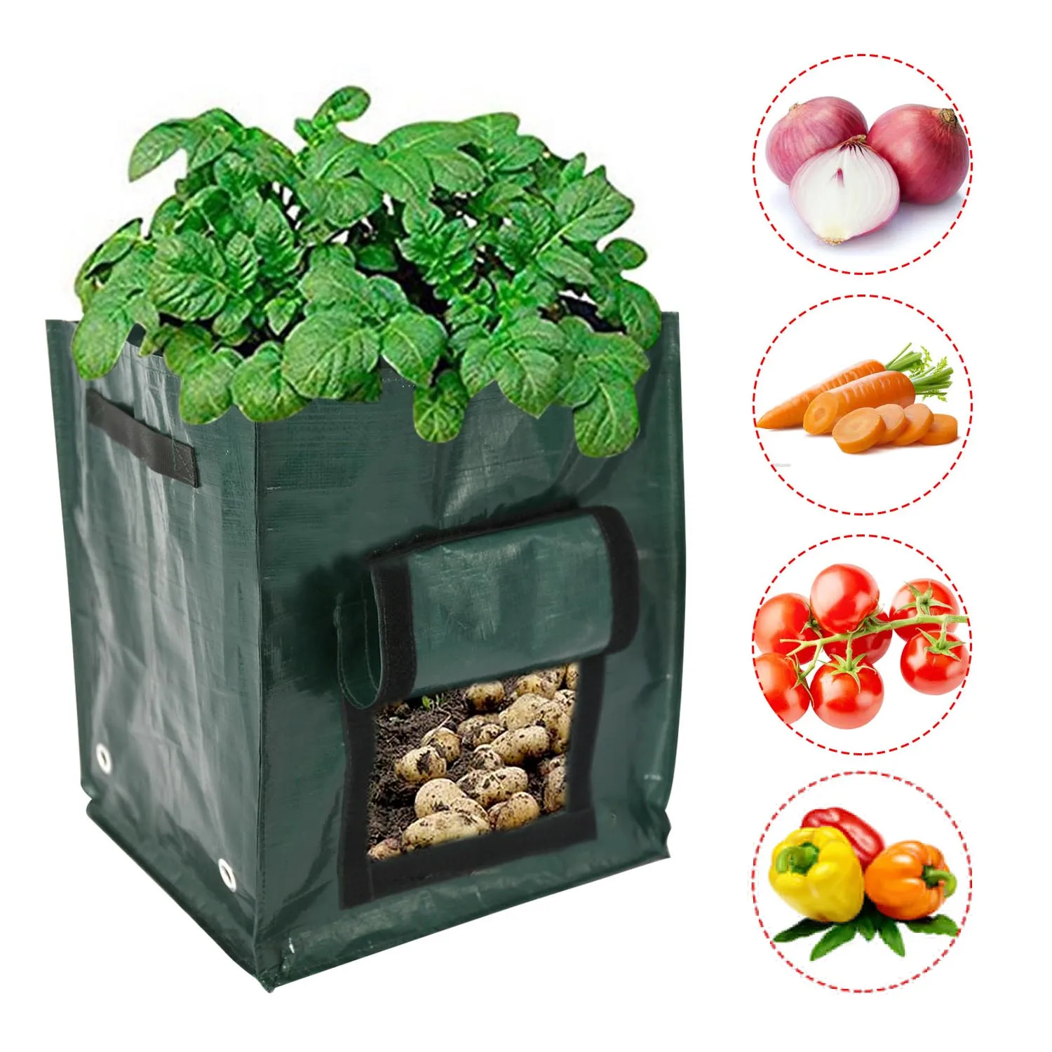 Behogar 35x35x40 см квадратные овощи картофель помидор посадки растущий мешок для дворики сада балконов зеленый дом двора