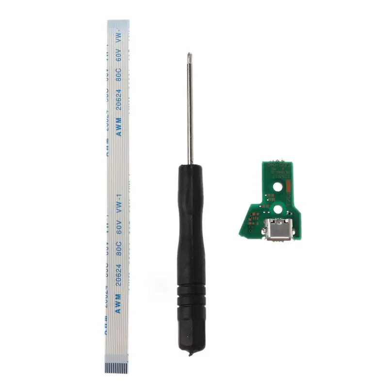 

for Dualshock 4 PS4 Pro Slim Controller Charging Socket Port Circuit Board JDS040 with 12 Pin Power Flex Cable