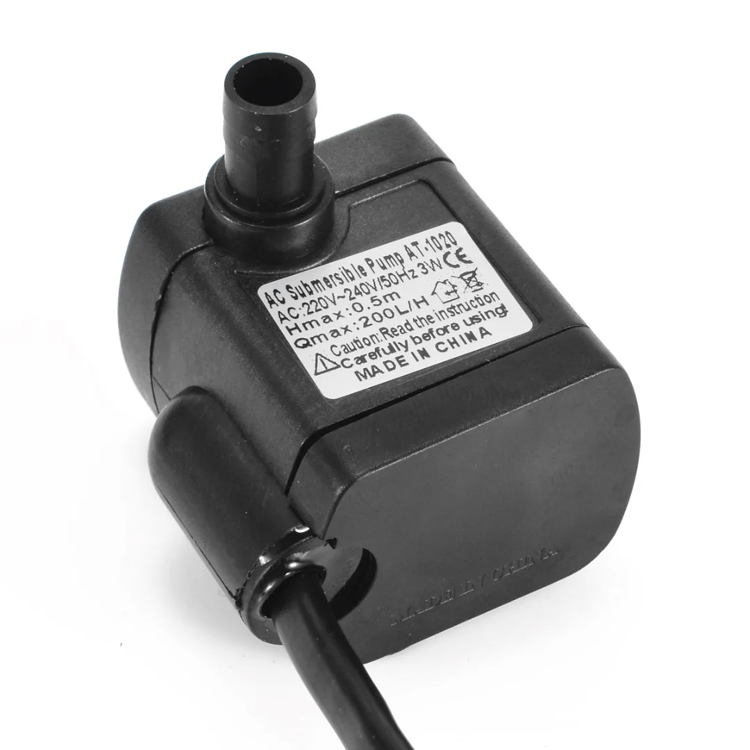 Mini AC 220-240V/AC 110-120V 3W Submersible Water Pump Aquarium Fountain Air Fish Tank Pond US/EU Plug