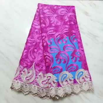 

Pink Gold Nigerian Mesh Tulle Lace Fabrics Idian Nigerian Lace Fabrics Embroidery African Tulle French Lace Materials For Women