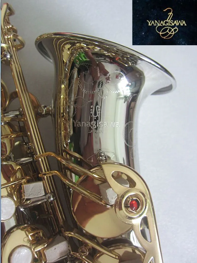 

Brand Musical Instrumen NEW YANAGISAWA WO37 Alto Saxophone Eb Nickel Plated Gold Key Professional Alto Sax Mouthpiece Gift