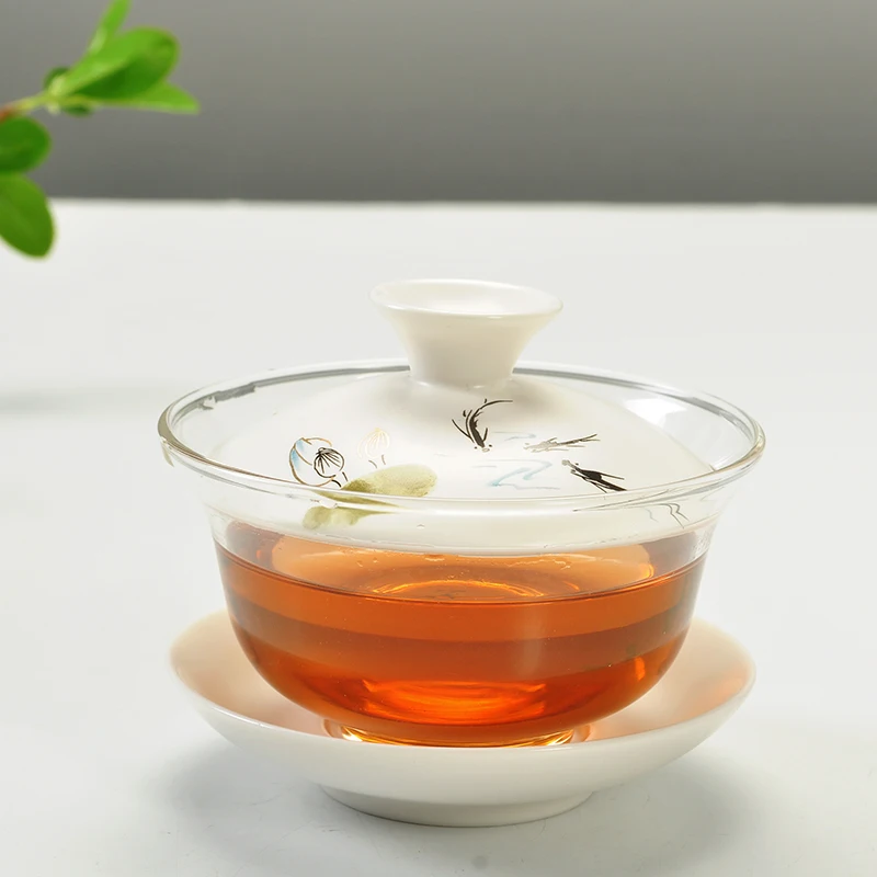 Chinese Tea set gaiwan Chinese Lucky Prosperous Family black puer tea