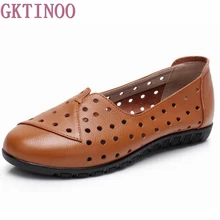 GKTINOO/Женская обувь на плоской подошве; сезон весна-лето; большие размеры 35-42; женская обувь из натуральной кожи; мягкая удобная женская повседневная обувь с круглым носком