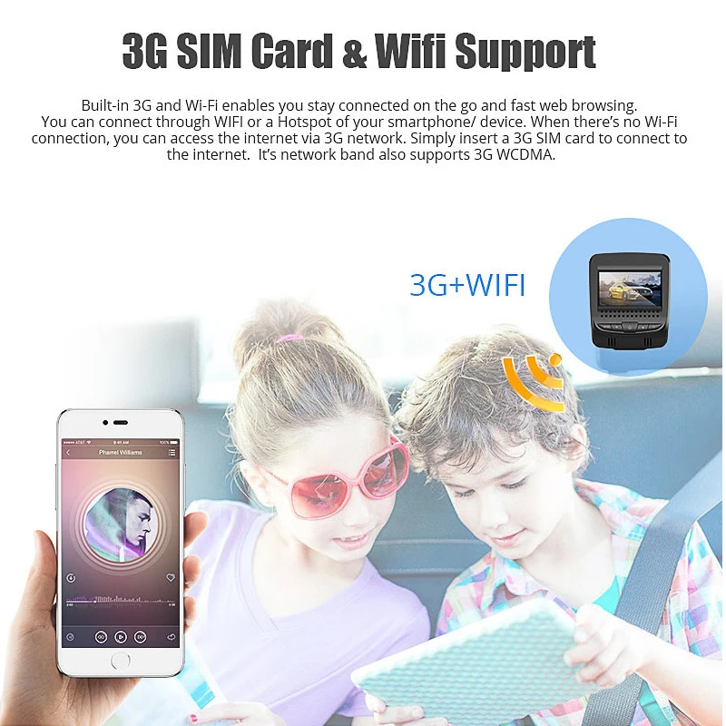 E ACE 3g Wi Fi Dvr FHD 1080 P двойной объектив регистраторы gps трек журнала удаленного Live View