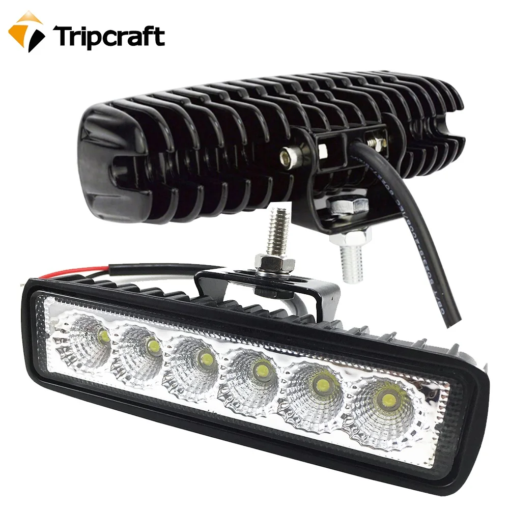 

2pcs 18w LED light bar flood beam worklights for Off Road auto Toyota 4x4 SUV motorcycle ramp 6500k car driving fog lamp 12V 24V