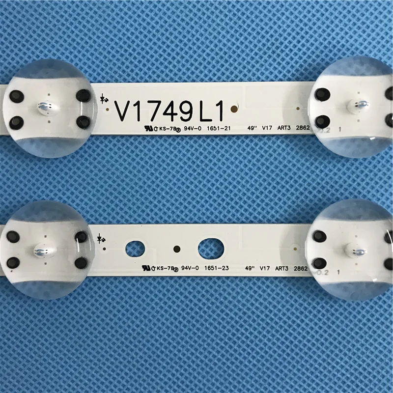 Новый комплект 1020 мм Светодиодная лента для LG 49UV340C 49UJ6565 49UJ670V V17 49 R1 L1 ART3 2862 2863 6916L