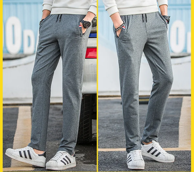 New Spring Knitted Cotton Pants Training Baseball Pants Men With Pocket Jogging Trousers Fitness Workout Running Sport Pants 7