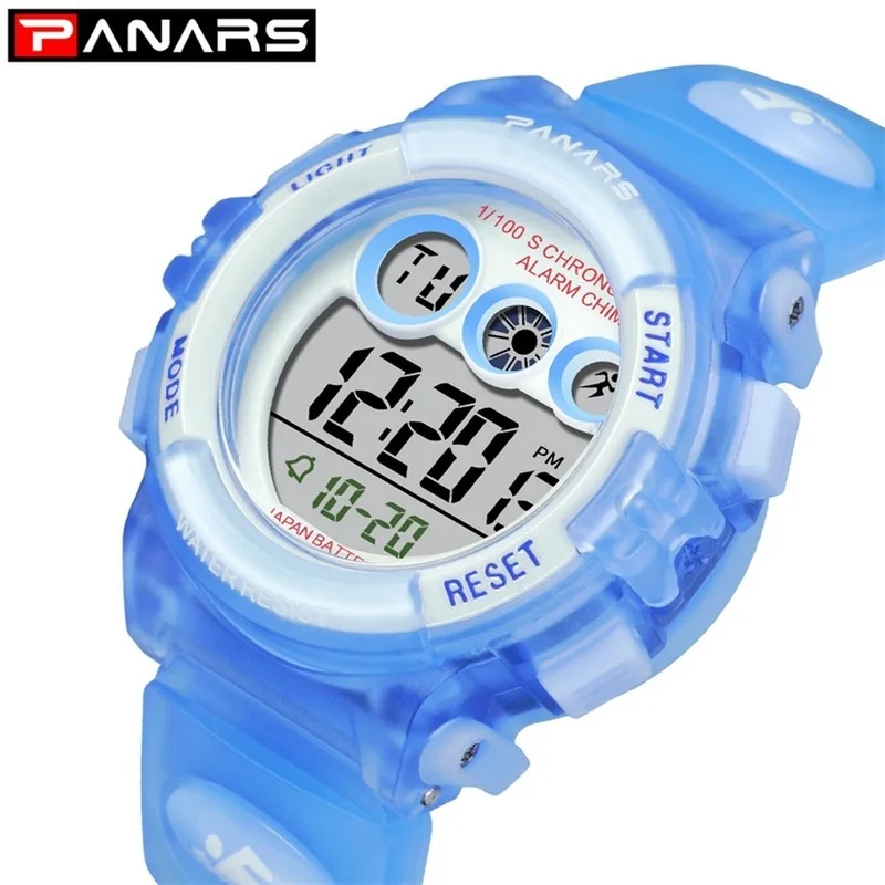 

PANARS Brand Children Watches 50M Waterproof LED Digital Multifunctional Wristwatches Outdoor Sports Watches For Kids Boy Girls
