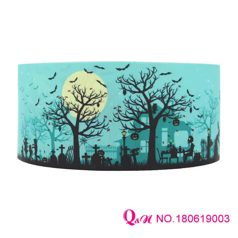 

10 yards lot 7/8inch 22mm 180619003 Halloween printed grosgrain ribbon for hairbows