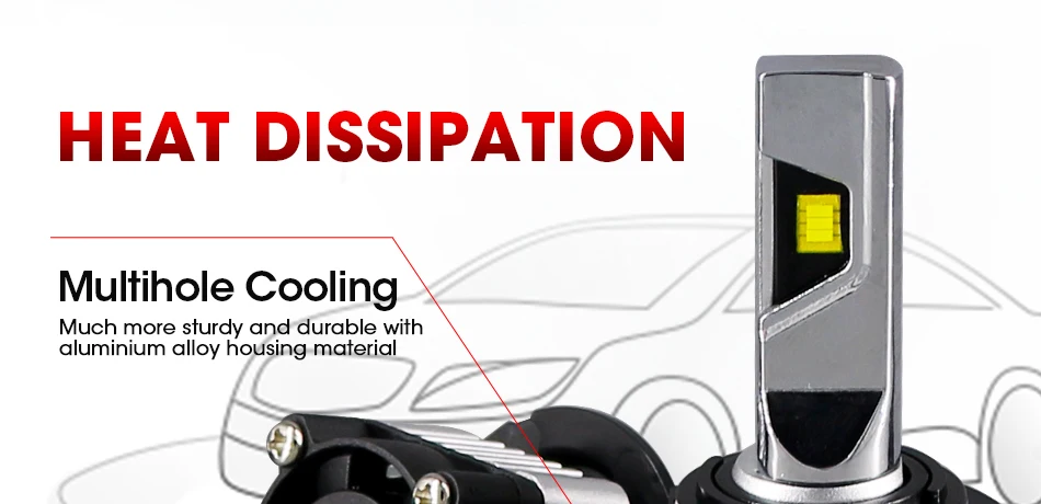 k7-c_10 1pairs Auto Car H8 H11 H7 H4 H1 LED Headlights 6000K Cool white 72W 8000LM