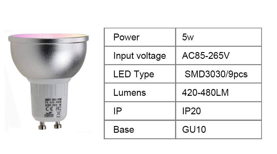 Умный светодиодный лампы GU10 Google Home лампы Alexa светодиодная смарт-лампочка RGBW Цвет меняющийся Wifi прожектор Wi-Fi Tuya лампы 85-265 V Светодиодный