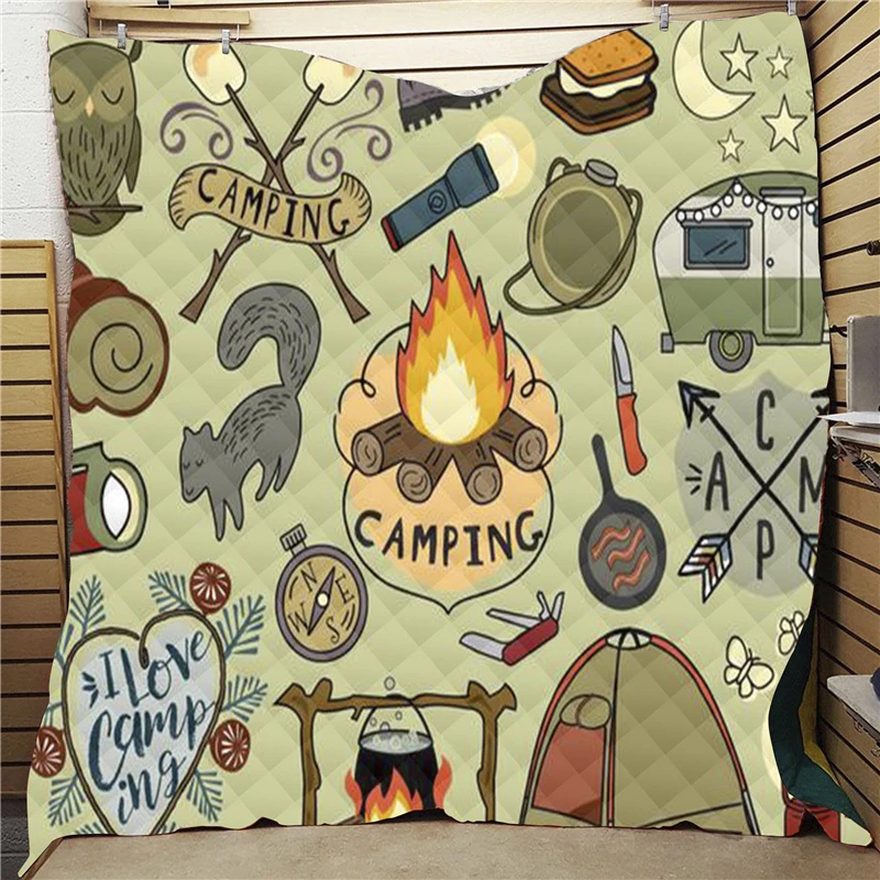

Summer 3D Printed Picnic Quilt Blanket For Kids Adults Bedding Throw Soft Warm Thin Office Blanket With Cotton Quilt King Size
