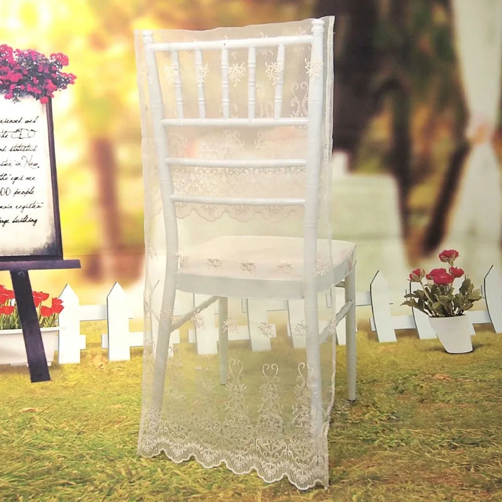 Lace Organza Folding Chair Covers 38cm(w) x 92cm(L) wedding decorations