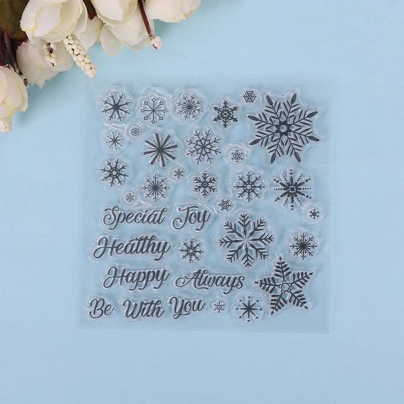 Transparent Clear nowflake Silicone Stamp/Seal For DIY Scrapbooking/photo Album Decorative Clear Stamp Sheets