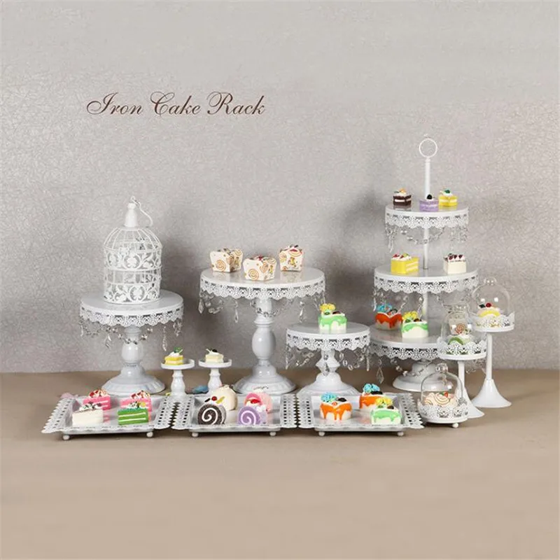 

Delfenfen 4PCS/Set DIY Cake Stands White Europe Style Sweet rack for Wedding Birthday Party Sweet Shop Cake Display