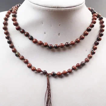 

(1Strand/lot) Wholesale 108Pcs 6mm Mahogany Obsidian Round Beads Necklace 30 inch SAM_7615