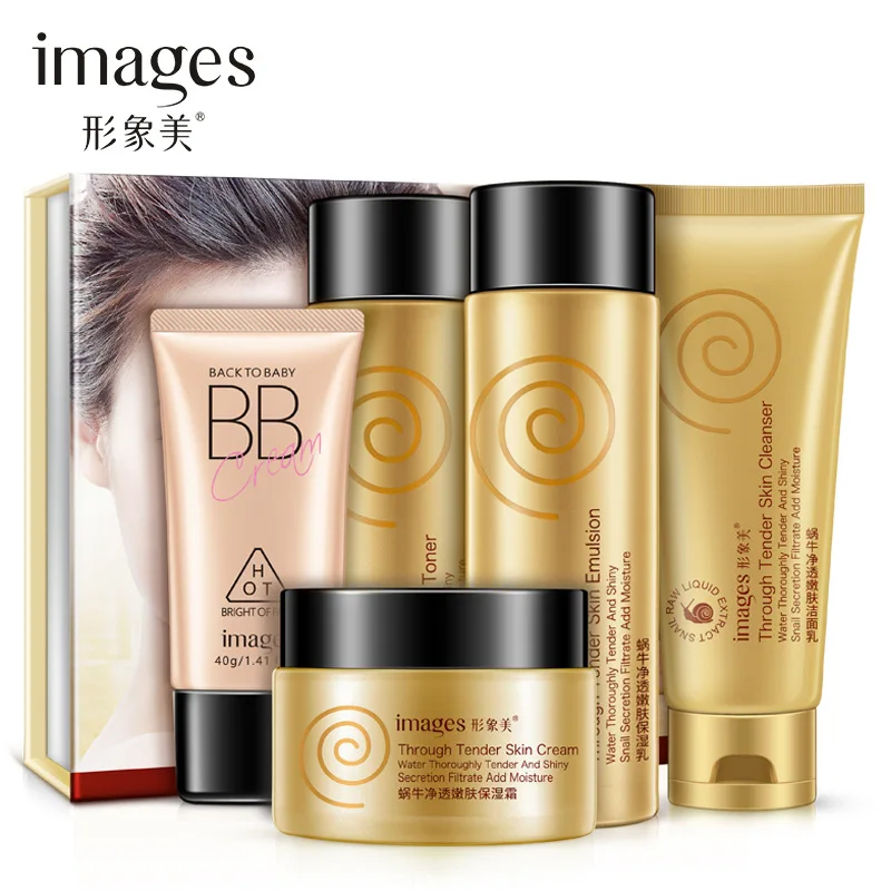 

IMAGES Snail Net Revitalizing Skin Set Of 5 Hydrating Nourishing Moisturizing Rejuvenation Facial Treatment Set