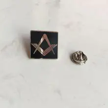 1 шт. 20 мм латунь mason lodge масонских лацкан площади и компас знак