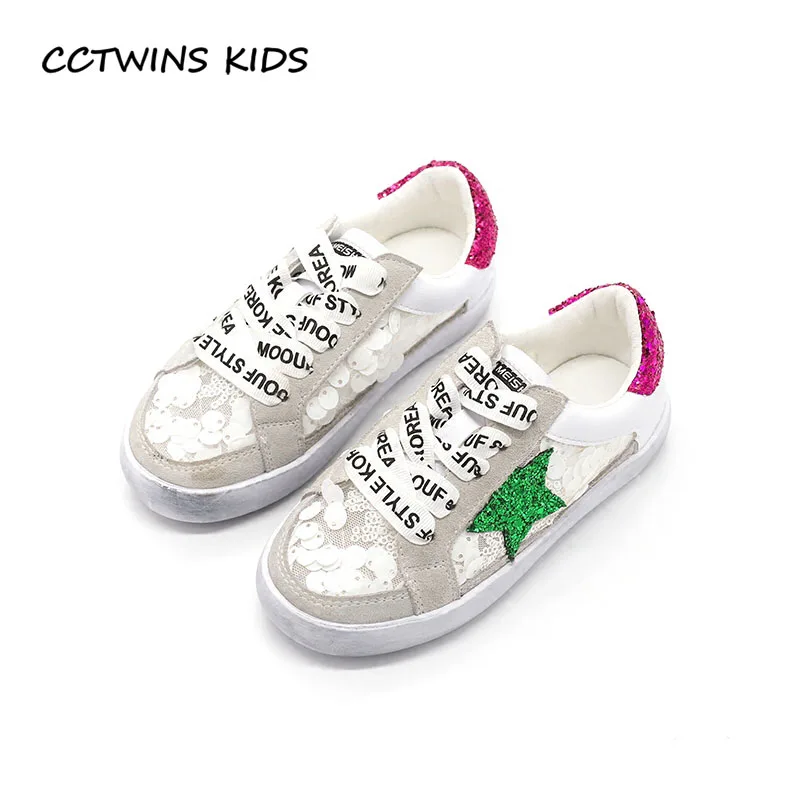 

CCTWINS KIDS 2017 Summer Baby Girl Fashion Breathable Shoe Toddler Brand Glitter Casual Sneaker Children Blue Trainer F1405