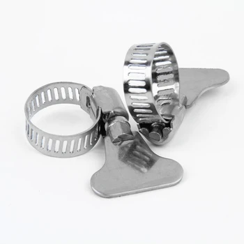 

10pcs 304 Stainless Steel Clamp Plumbing Handle Pipe Hose Clips quick hose clamp Turn Key All Stainless Hose Clamp
