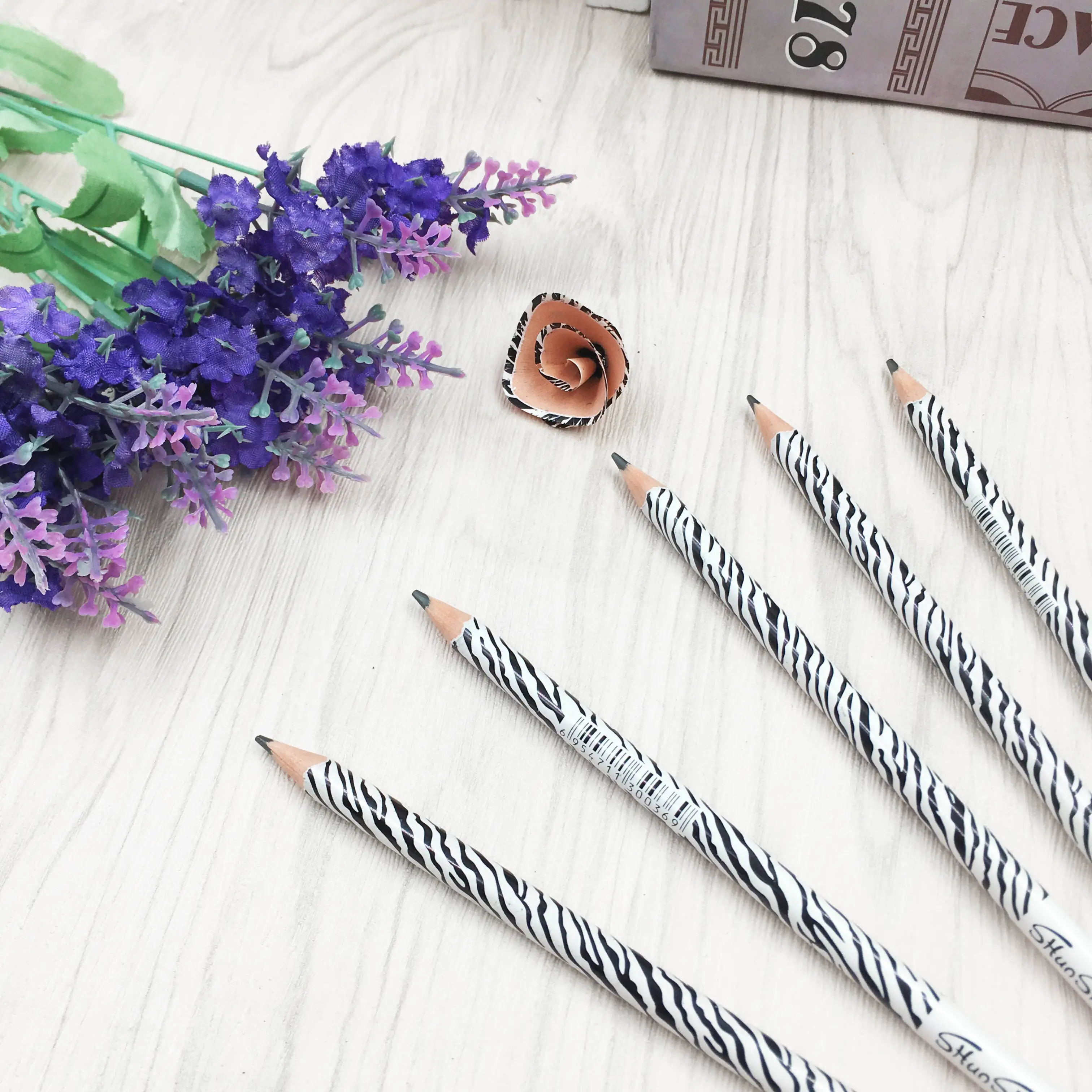 12 шт./лот DIY милый пластиковый черный прочный карандаш с леопардовым принтом HB