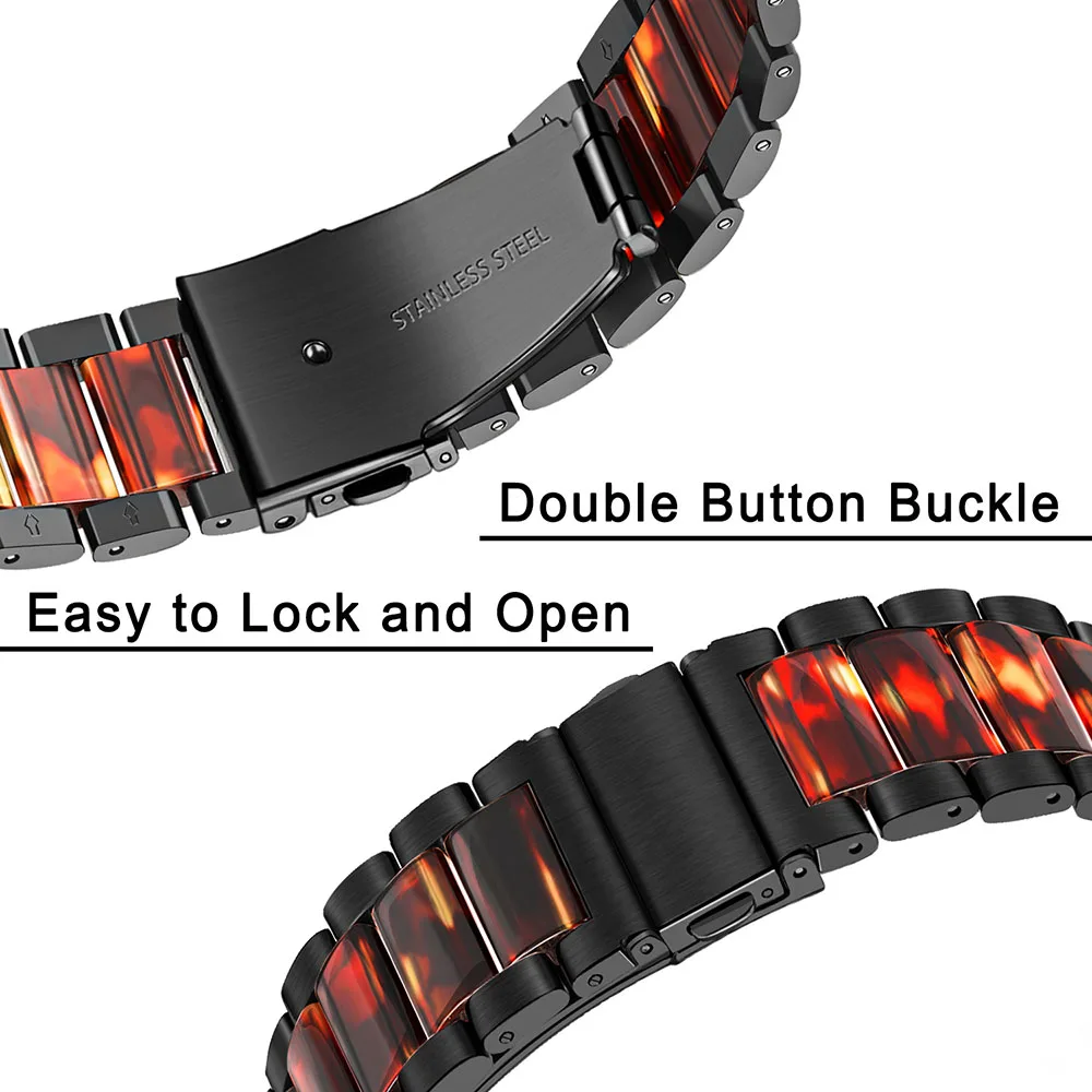 Ремешок для часов из нержавеющей стали и смолы 22 мм Samsung Galaxy Watch 46 Gear S3 2 Neo Live Quick