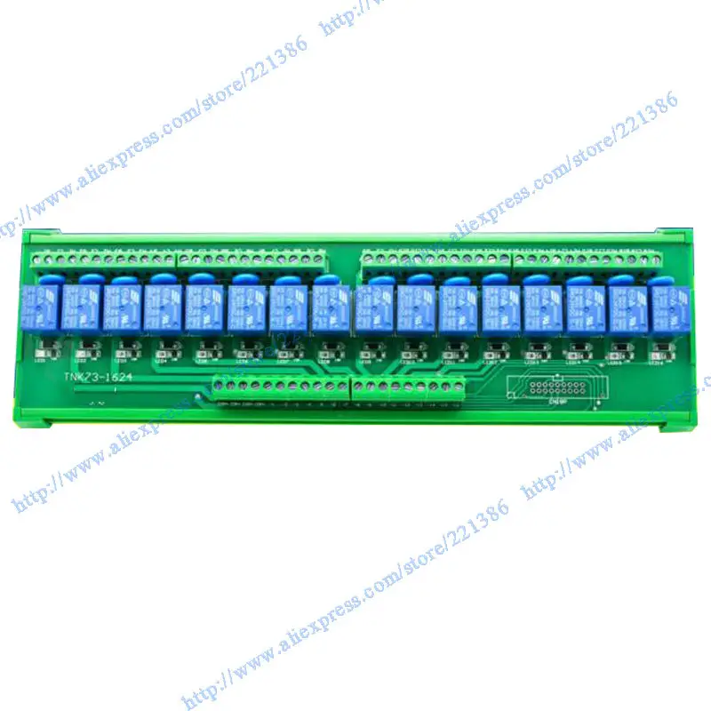 

16 channel Relay Module driver board output amplifier board PLC board SL relay module DIN rail moutnt relay 24V 10A NPN