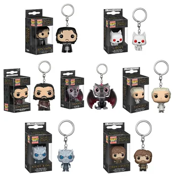2019 New game of thrones season 8 Action Figure pop Keychain Daenerys Stormborn Jon Snow POP  toy figure keychain For Kids Gifts