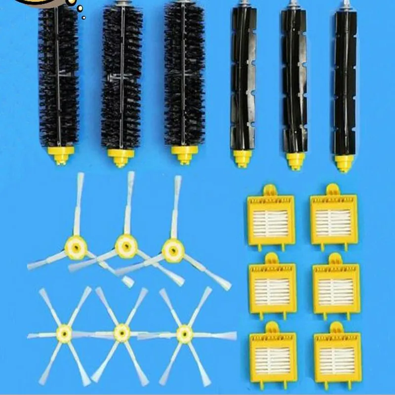 

18pc/lot Robot 760/770/780/790 Vacuum Cleaner Parts 3 Set Brush + 3 Triangle Side Brush+ 3 Hexagon Side Brush+ 6 Hepa Filter