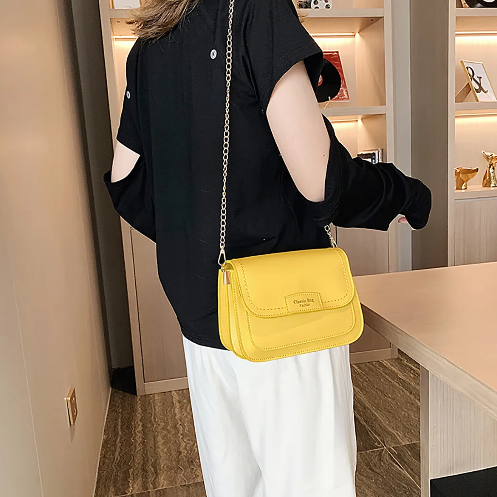 

MUQGEW 2019 Hot Sale female Flap bags For women yellow white ladies small lock chain mini crossbody shoulder bag Chain #C0
