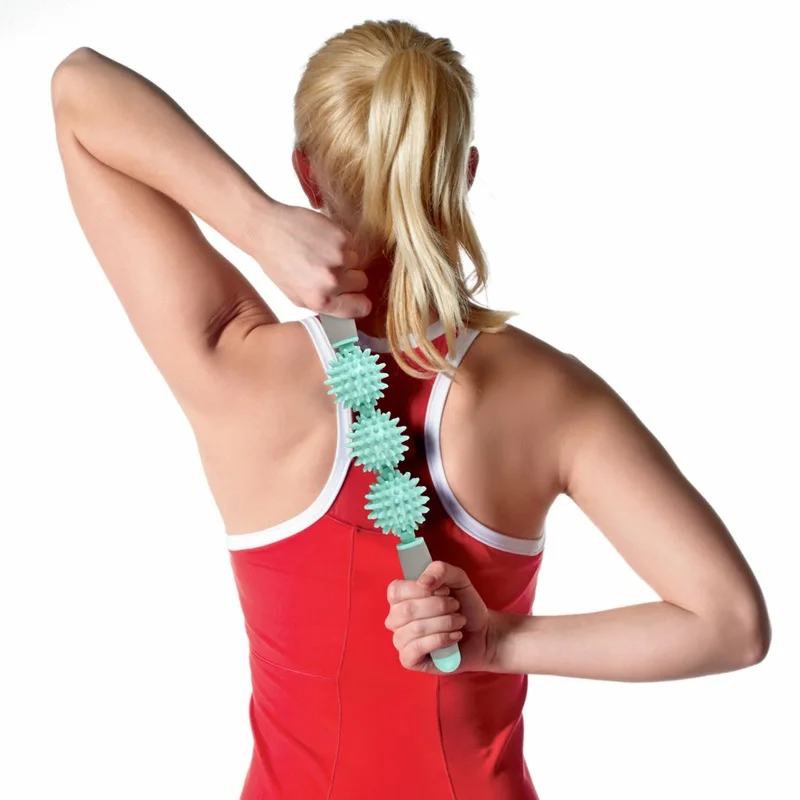 Fitness ball with stick Massage Roller Muscle massage rod relaxation stick movement roller Yoga Neck Massager