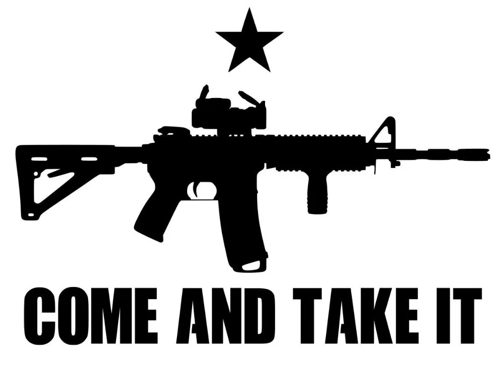 50pcs/lot Huge Come And Take It Ar15 Gun Flag Texas Vinyl Decal Bumper Sticker Funny Car