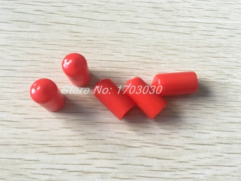 

400 Pcs 24mm Height 12mm Inner Dia Round Tip Red PVC Insulated End Caps