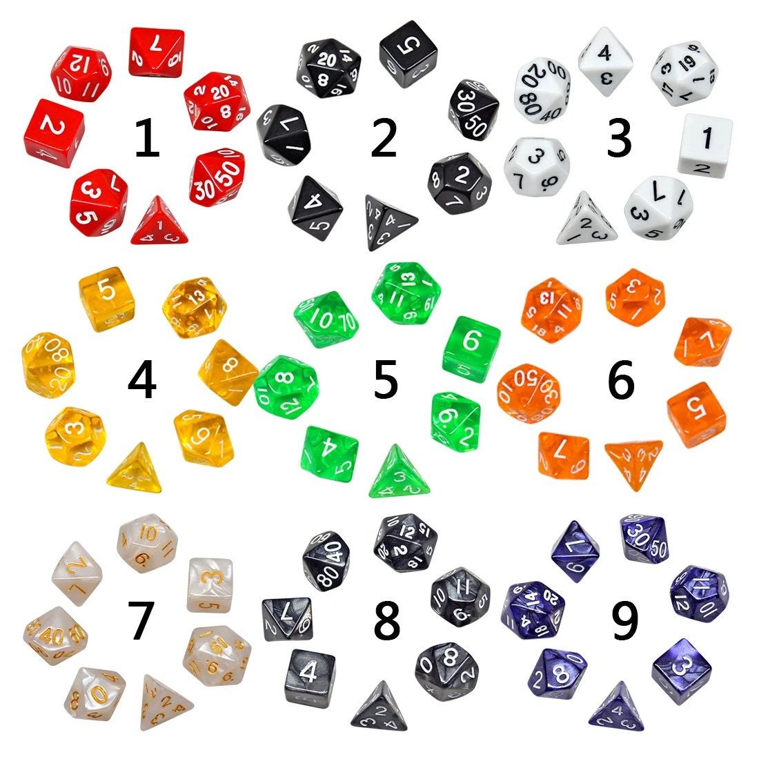7 шт. набор игральных костей с эффектом туманности игральные кости d & d4 d6 d8 d10 % d12
