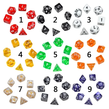 

7pcs Dice Set with Nebula effect poker d&d d4 d6 d8 d10 d% d12 d20 Polyhedral game dice
