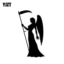 YJZT 8,7*15,4 см Ангел становится лиса милый Силуэт Дизайн покрытия тела наклейки на автомобиль Стикеры черный/серебристый C20-1344