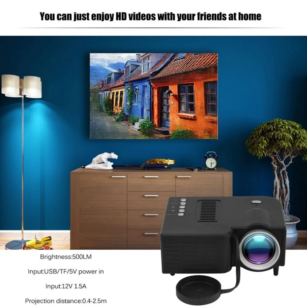UC28B портативный HD 1080 P Мини светодиодный проектор с USB tv AV для домашнего офиса