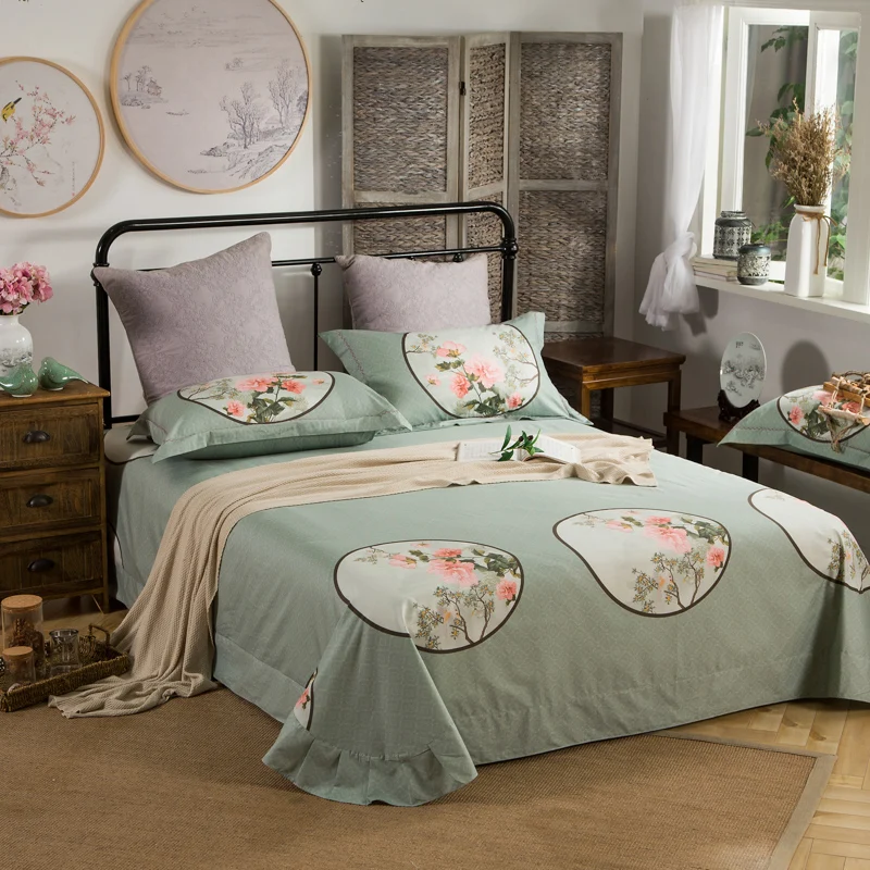 Us 74 01 39 Off Chinese Style 100 Cotton Queen King Size Bedding Set Deer Peacock Bed Set Soft Bed Sheet Linen Set Duvet Cover Pillowcases 40 In