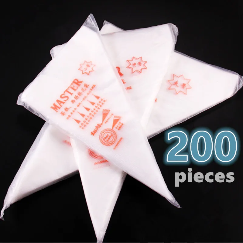 

200pcs Disposable Piping Bag Pastry Bag forcing bag Icing Piping cake decorating tools cake tools Pastry Tools