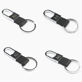 

Car Styling 3D Metal+Leather Emblem Car Key Ring Keychain Key Logo For Audi A3 8P 8L 8V A4 B6 B8 B7 B5 B9 A6 C5 C6 Q5 Q7 Q3